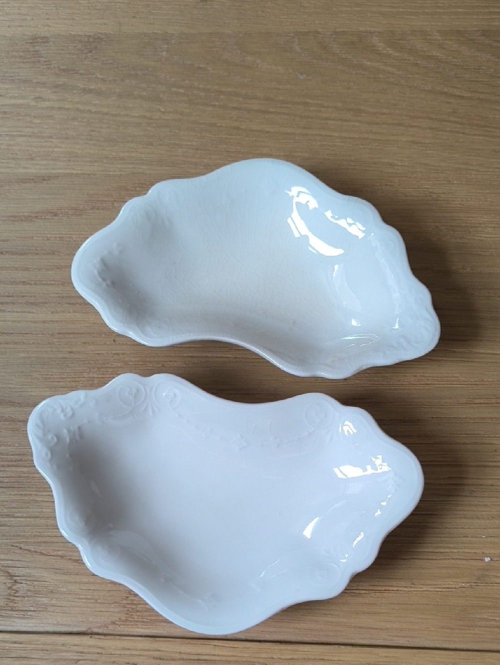 Vintage W.H. Grindley England White Bone Dishes - Pair of 2